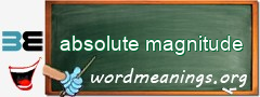 WordMeaning blackboard for absolute magnitude